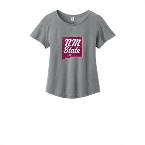 NM State Heart Women's Tri-Blend Scoop Neck